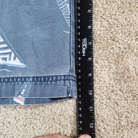 IZOD SALTWATER PRINTED SAILING BOATS SHORTS BLUE FADE MEN’S 34 #29 - Picture 6 of 7